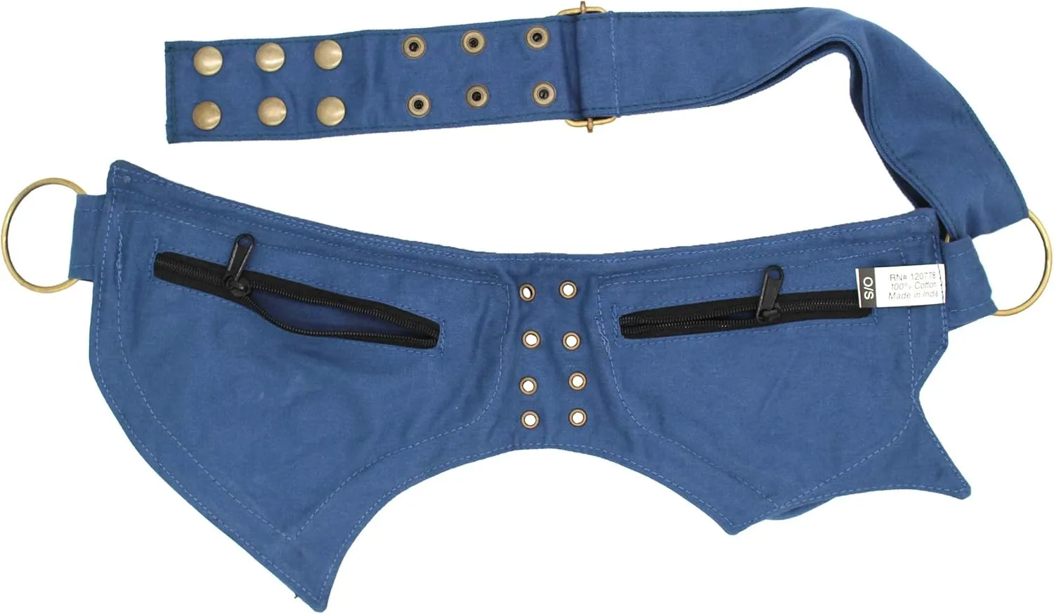 Practical Fannypack Cotton Waistbag Travel Utility Belt-Blue