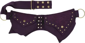 Practical Fannypack Cotton Waistbag Travel Utility Belt-Plum