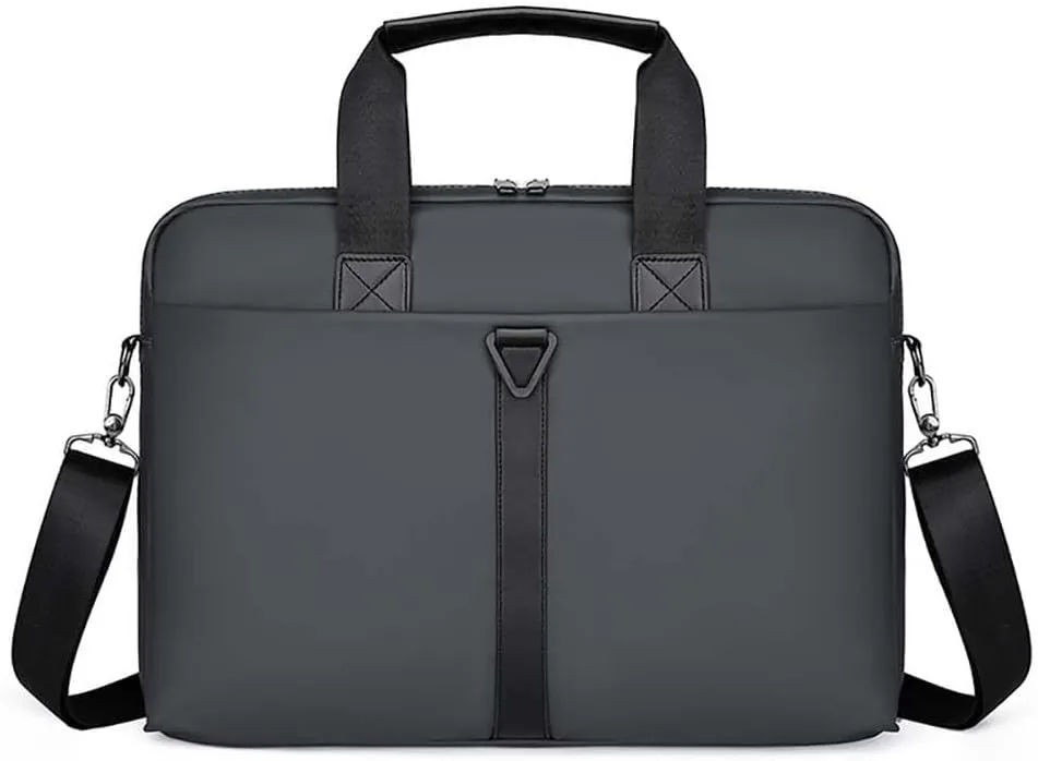 Professional 17-Inch Laptop Bag Waterproof PU Men's Shoulder Briefcase for Commuting