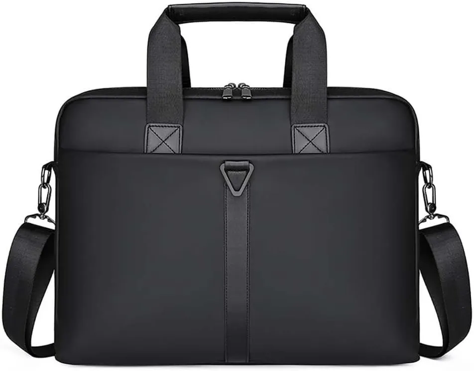 Professional 17-Inch Laptop Bag Waterproof PU Men's Shoulder Briefcase for Commuting