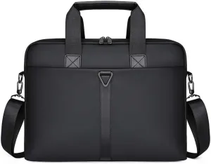 Professional 17-Inch Laptop Bag Waterproof PU Men's Shoulder Briefcase for Commuting