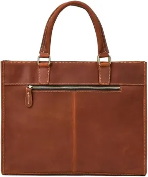 Professional Messenger Bag for Men Leather Laptop Satchel Business Computer Briefcase Commuter