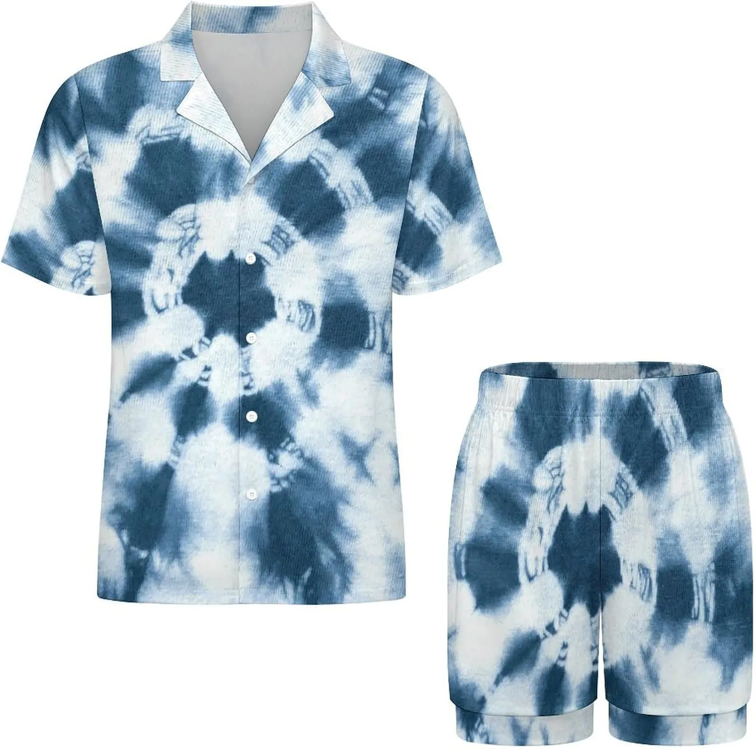 Psychedelic Tie Dye Women's Pajamas Sets Sleepwear Button Down Sets