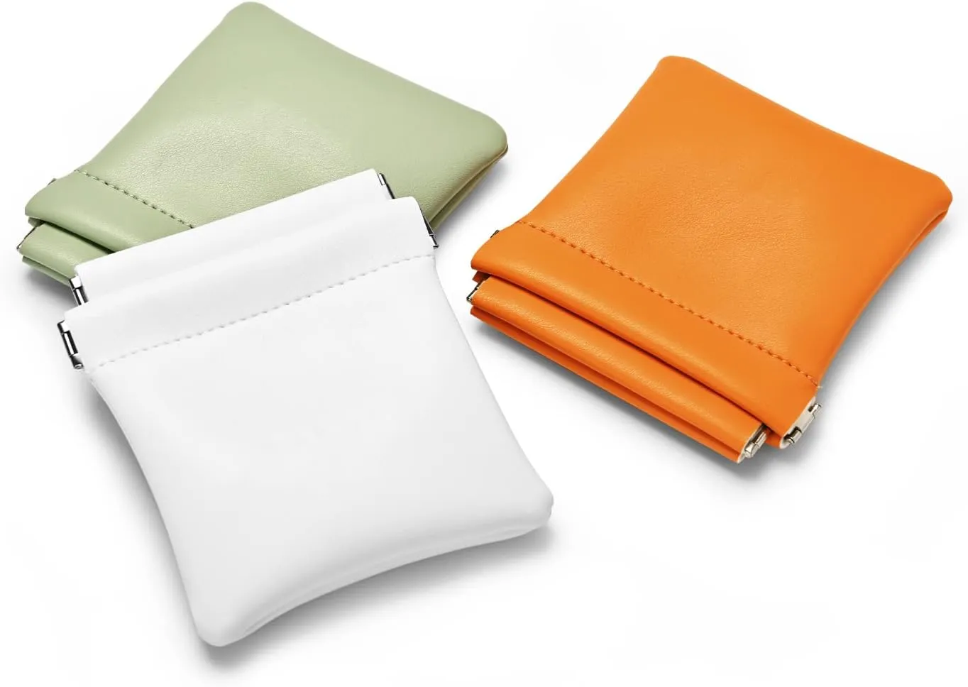 PU Leather Jewelry Travel Bag Leather Jewelry Pouch Christmas,Wedding Party Favor Gift Bag (L, Green)