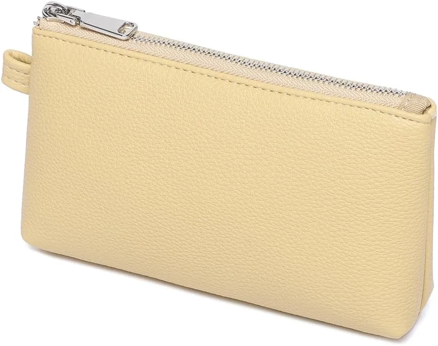 PU Leather Makeup Simple and Convenient Handbag Small Exquisite Storage Bag (Pu/Almond Yellow)