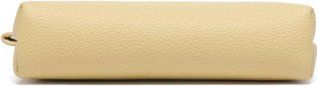 PU Leather Makeup Simple and Convenient Handbag Small Exquisite Storage Bag (Pu/Almond Yellow)