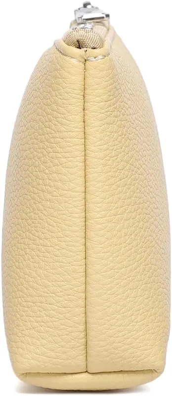 PU Leather Makeup Simple and Convenient Handbag Small Exquisite Storage Bag (Pu/Almond Yellow)
