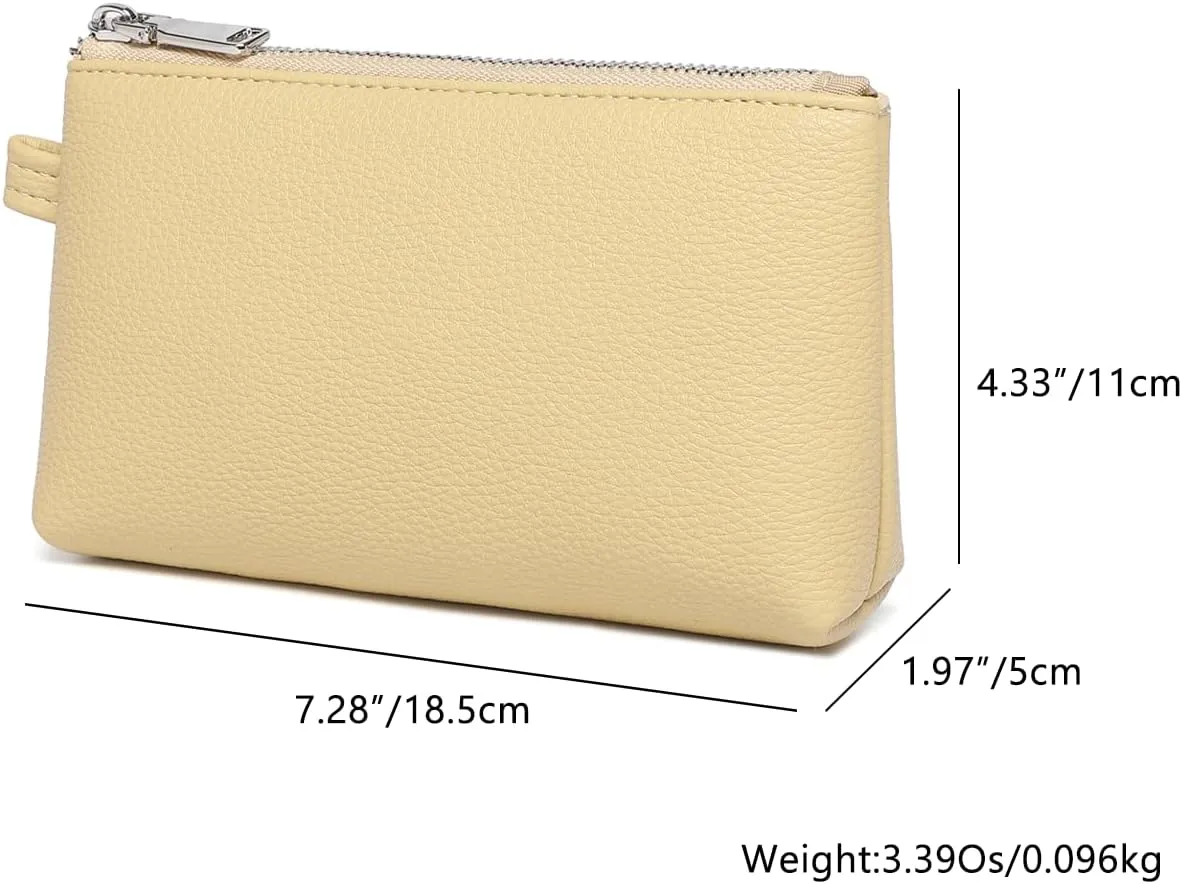 PU Leather Makeup Simple and Convenient Handbag Small Exquisite Storage Bag (Pu/Almond Yellow)
