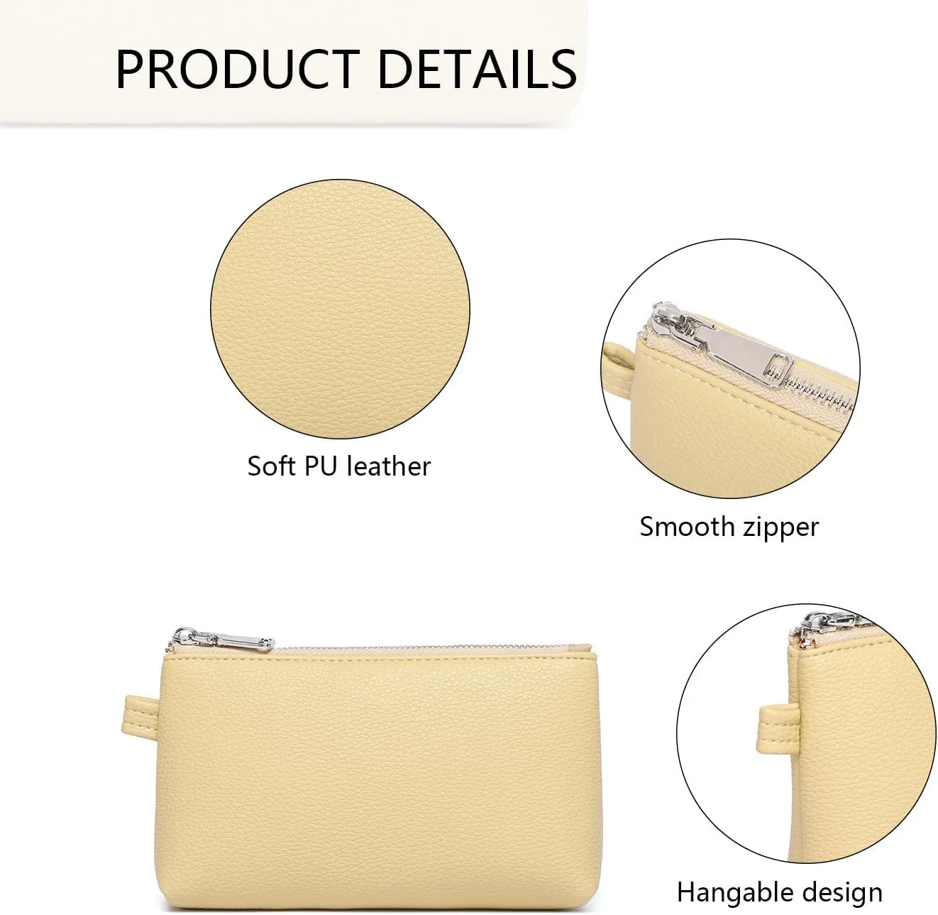 PU Leather Makeup Simple and Convenient Handbag Small Exquisite Storage Bag (Pu/Almond Yellow)