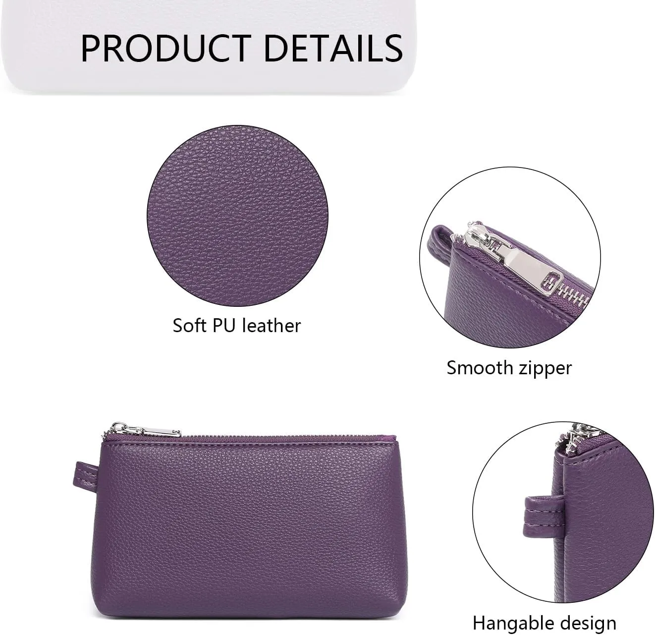 PU Leather Makeup Simple and Convenient Handbag Small Exquisite Storage Bag (Pu/Anemone Purple)