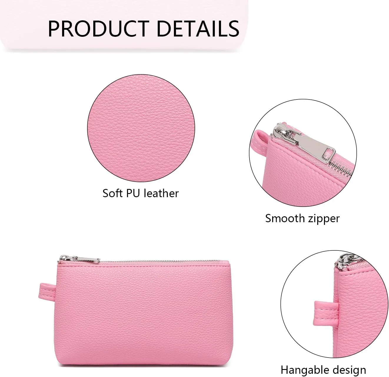 PU Leather Makeup Simple and Convenient Handbag Small Exquisite Storage Bag (Pu/Azalea Pink)