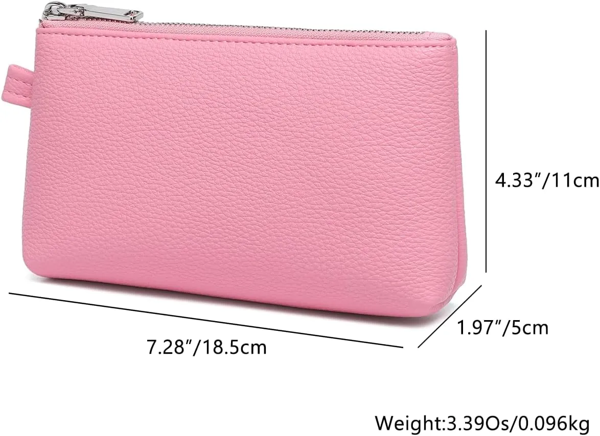 PU Leather Makeup Simple and Convenient Handbag Small Exquisite Storage Bag (Pu/Azalea Pink)