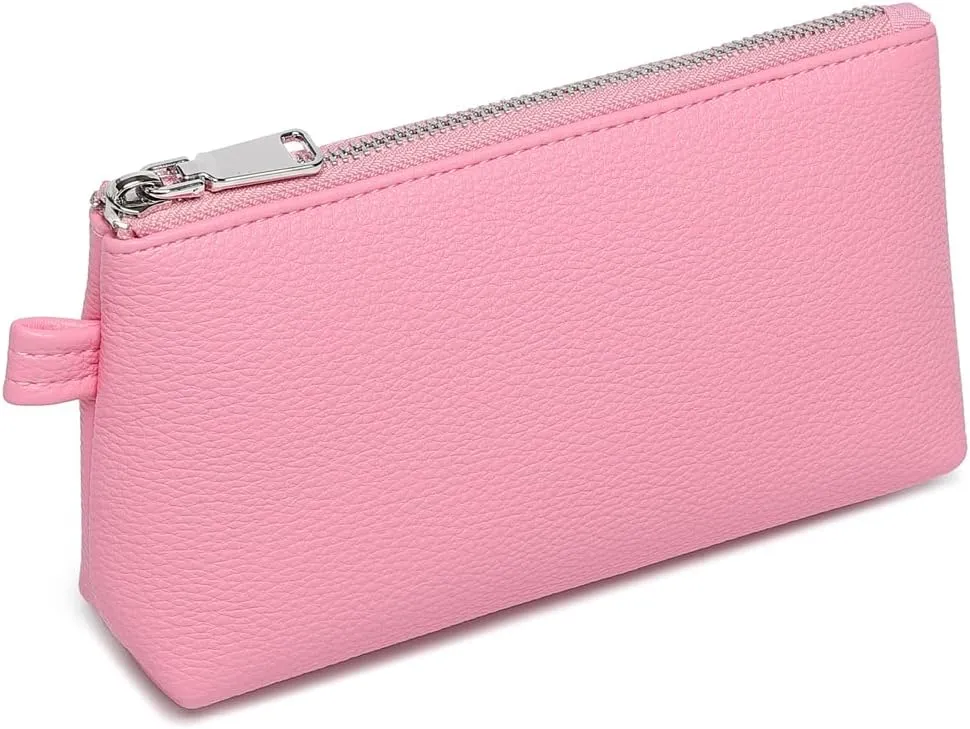 PU Leather Makeup Simple and Convenient Handbag Small Exquisite Storage Bag (Pu/Azalea Pink)