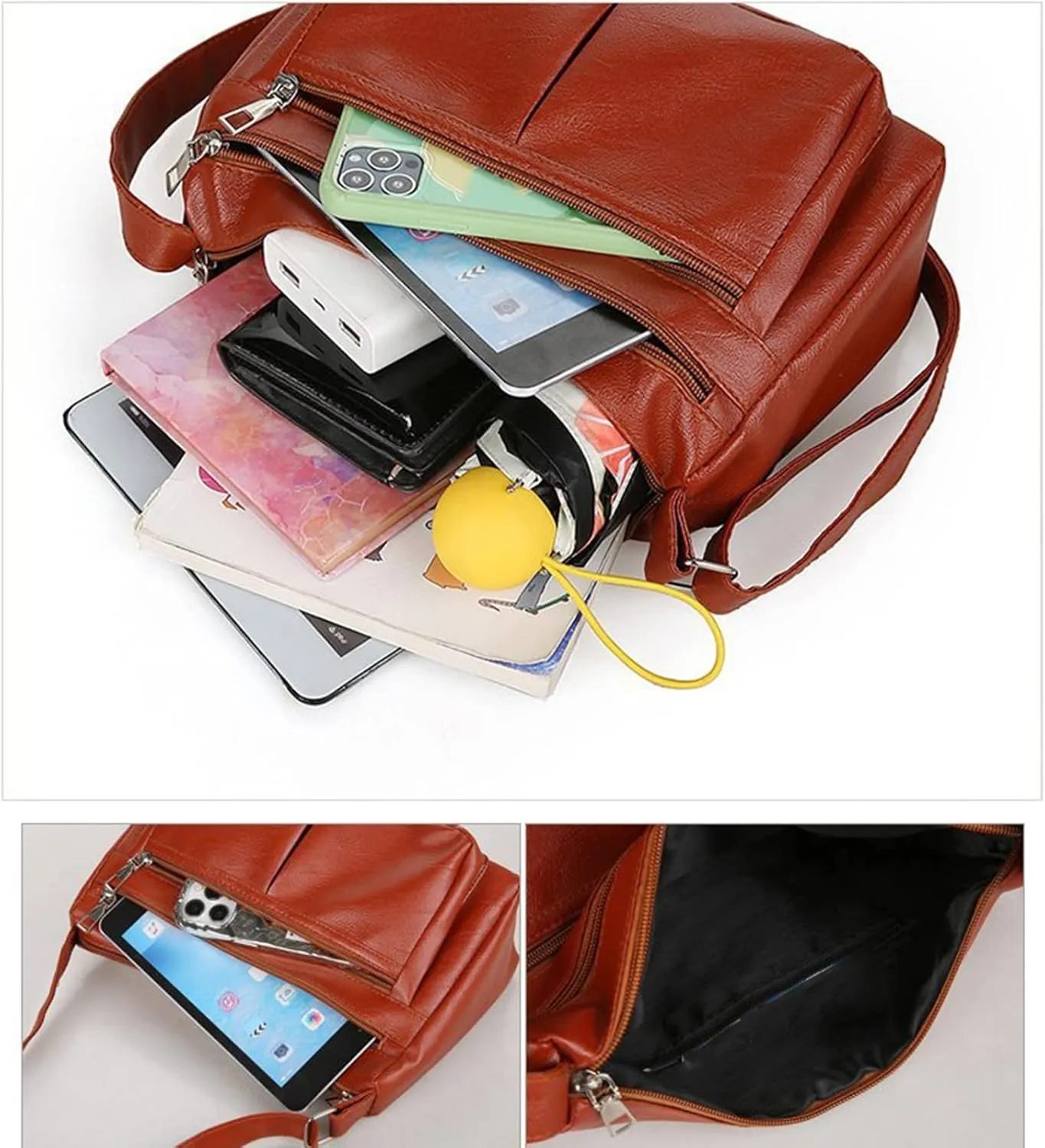 Quilted Crossbody Purses for Women Waterproof Nylon Crossbody Bags for Woman Trendy Clear Bag for Stadium Events(Red)