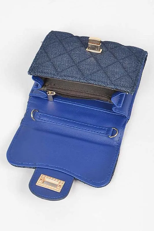 Quilted Denim Swing Wallet
