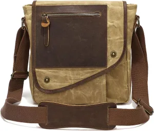 Retro Men's Shoulder Bags Canvas man bags for men Crossbody Bag Messenger Bags for Men Women Cover Pack Work Professional Business Office Travel Satchel Bag Yellow