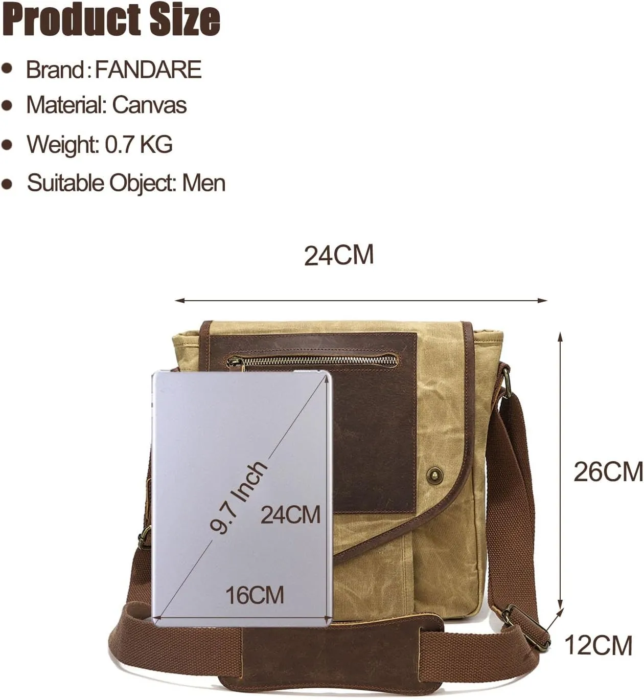 Retro Men's Shoulder Bags Canvas man bags for men Crossbody Bag Messenger Bags for Men Women Cover Pack Work Professional Business Office Travel Satchel Bag Yellow