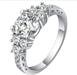Rings Jewelry Women, Dainty Promise Rings for Women Simple Round Cubic Zirconia Fashion Jewelry for Women