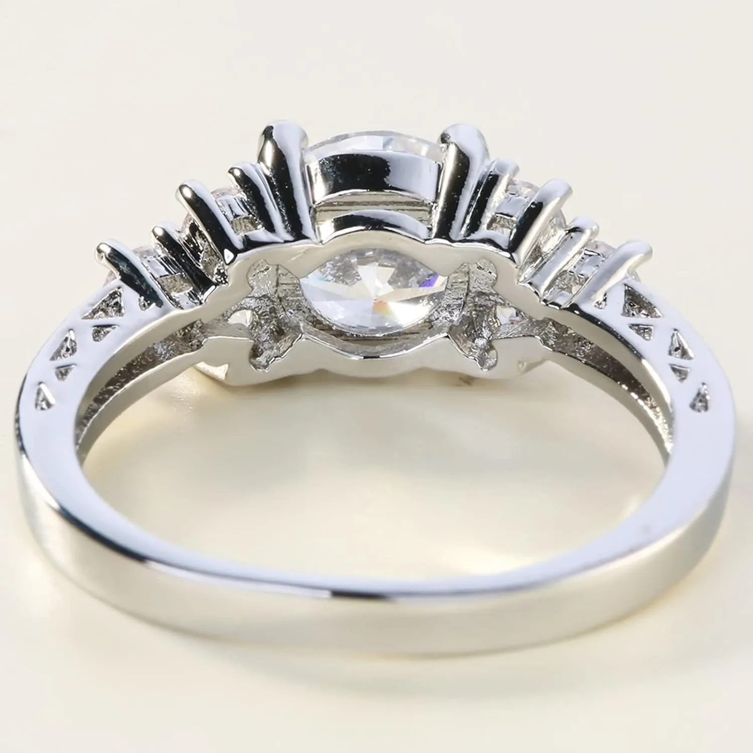 Rings Jewelry Women, Dainty Promise Rings for Women Simple Round Cubic Zirconia Fashion Jewelry for Women