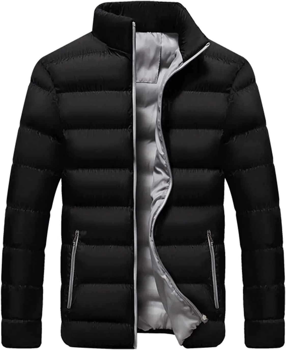RTRDE Men's Puffer Jackets Packable Winter Jacket Insulated Puffy Coat for Snow Ski Hiking Travel Jackets, XXL-5XL
