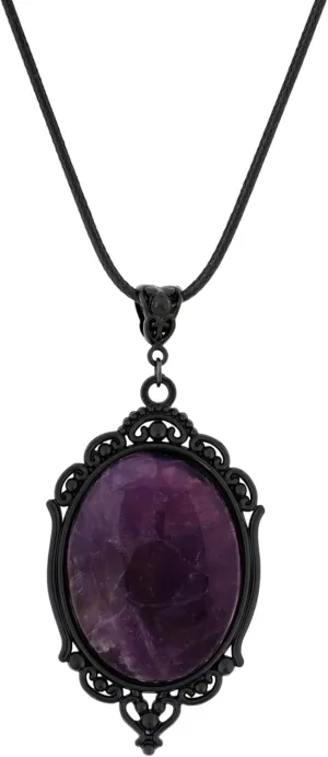 Sacina Victorian Teardrop Crystal Necklace, Gothic Vintage Necklace, Goth Jewelry, Halloween Christmas Jewelry Gift for Women