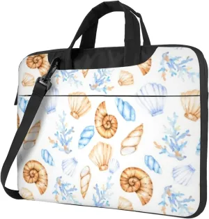 Seashells And Corals Practical 13-15.6 Inch Laptop Bag For Man And Women, Computer Messenger Bag, Trendy Shoulder Strap Design