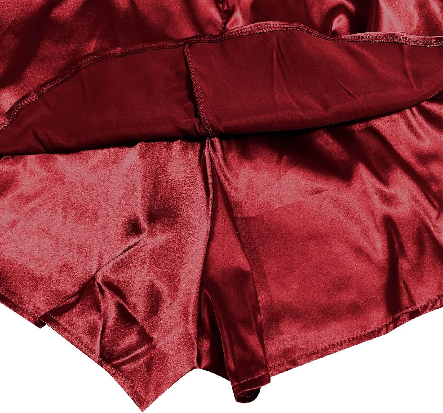 Sexy Satin Dress for Women Summer Backless Ruffle Short Dresses Cowl Neck Spaghetti Strap Tiered Layer Mini Sundress