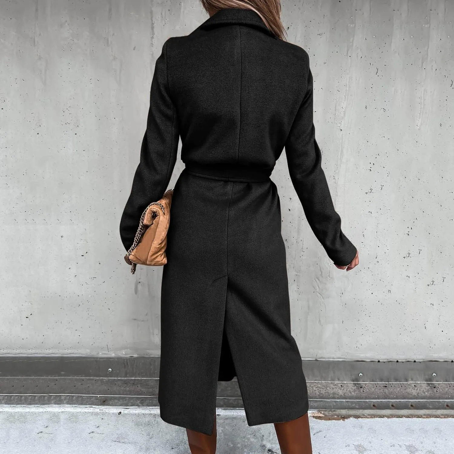 SHAOBGE Womens Jackets Casual Women's Faux Wool Coat Blouse Thin Coat Trench Long Jacket Ladies Slim Long Shear Jacket