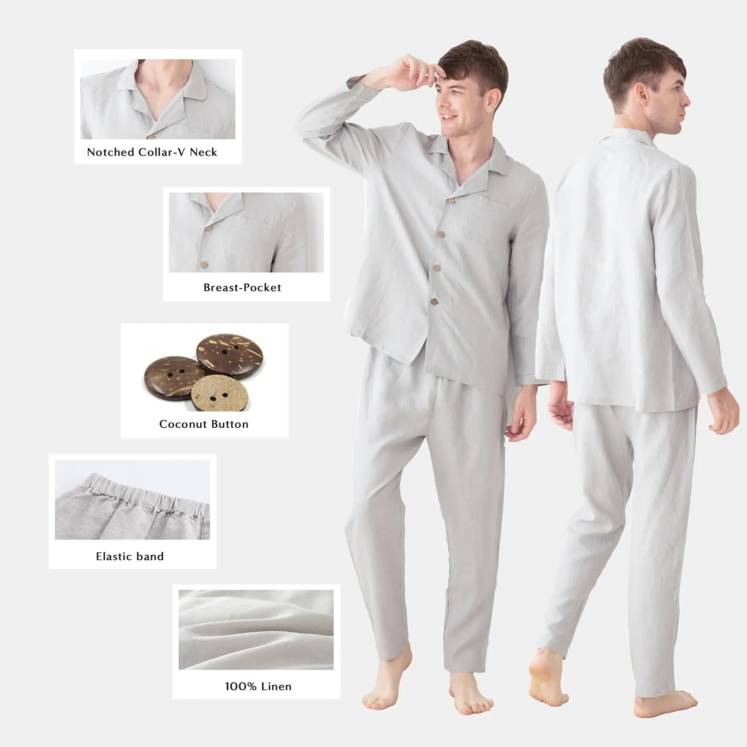 Simple&Opulence Men's Pajamas Sets Loungewear Nightwear Sets,Soft and Breathable
