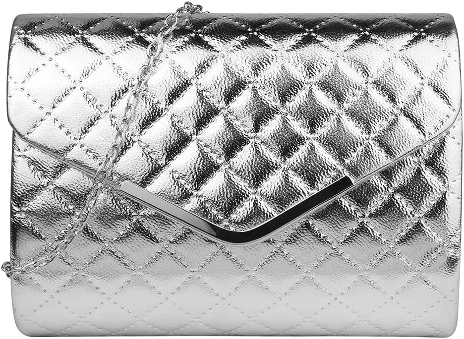 Slim Lightweight Summer Clutch Purses for Women Formal Crossbody Evening Bag and Wristlet Handbags with Chain Strap