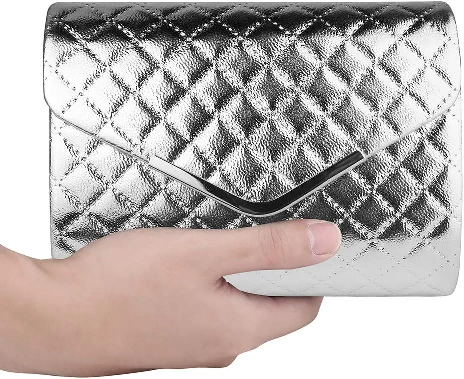 Slim Lightweight Summer Clutch Purses for Women Formal Crossbody Evening Bag and Wristlet Handbags with Chain Strap