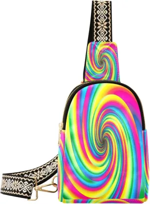 Small Sling Bag Fanny Packs Crossbody Bags for Women Abstract Twist Leather Fashion Chest Bag Belt Bag for Women for Travel Sports Running Hiking
