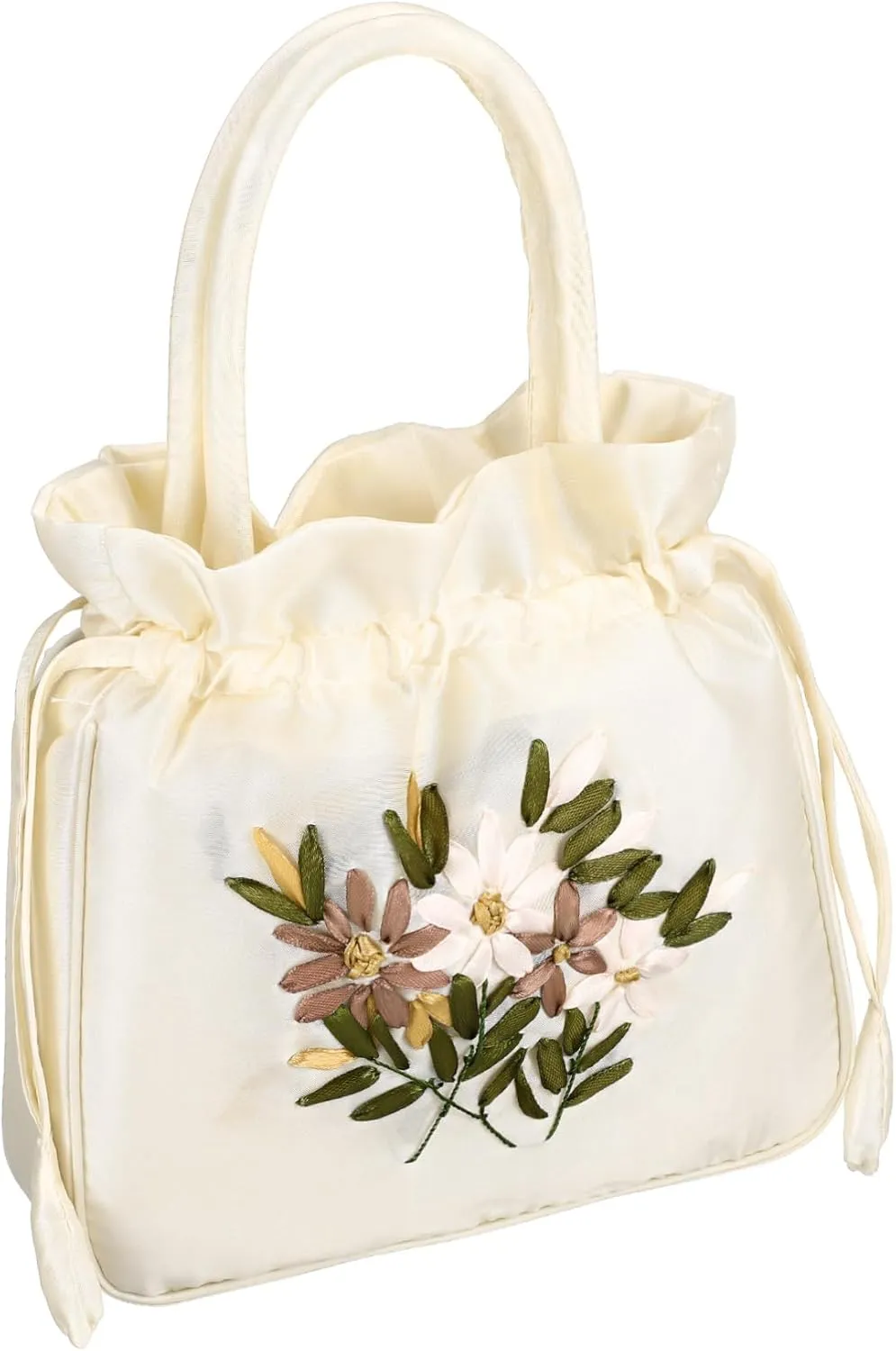 Small White Purse for Women Stylish Evening Bag with Floral Pattern Ideal for Night Out