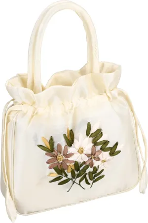 Small White Purse for Women Stylish Evening Bag with Floral Pattern Ideal for Night Out