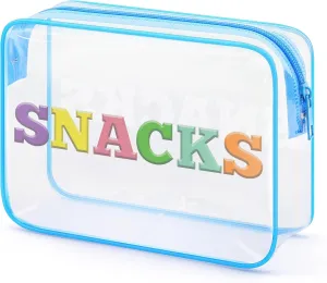 Snack Bag For Women Clear Makeup Bag Christmas Birthday Gift For Girl Funny PVC Cosmetic Bag Graduation Gift For Her Daughter Sister Toiletry Bag For Travel(Snacks