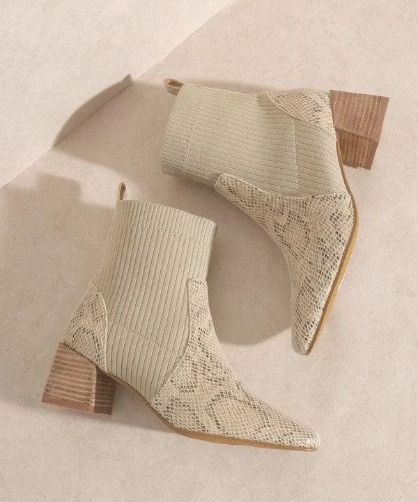 Snake Printed Sock Bootie
