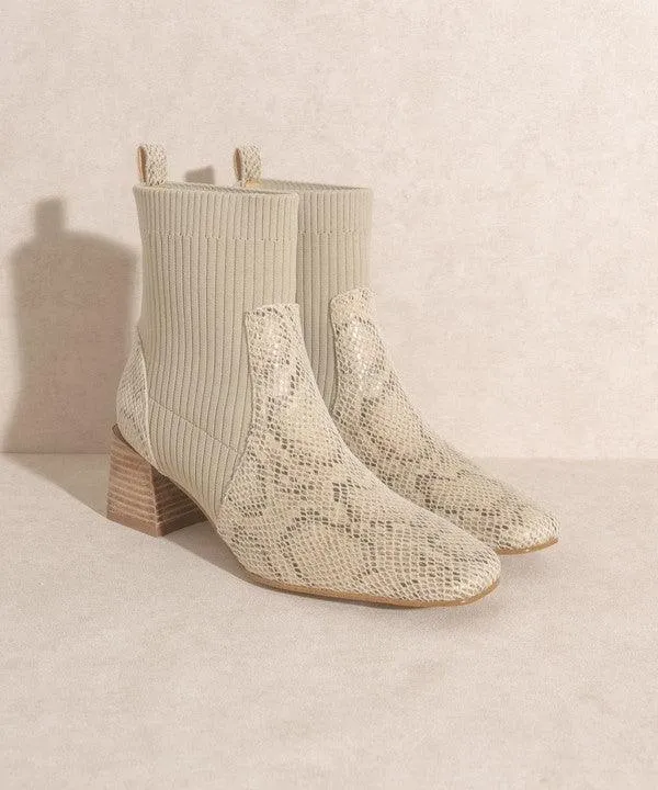Snake Printed Sock Bootie