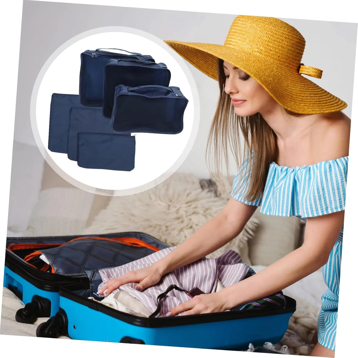 SOIMISS Versatile Storage Bag Organizer Closet Luggage Pocket Organizer 6PCs Suit Closet Storage Bag