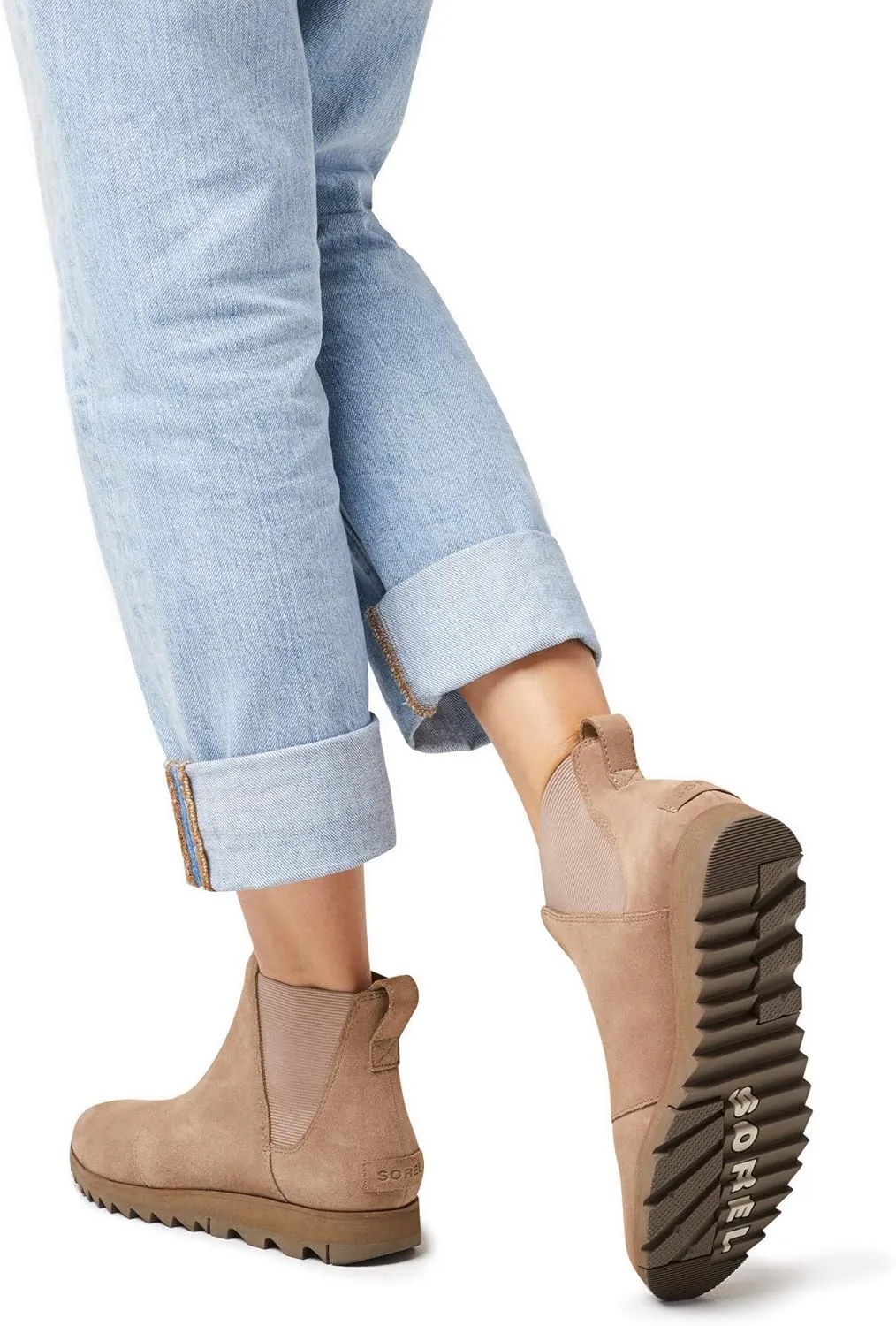 Sorel Women's Harlow Chelsea Rain Boot  Waterproof Leather Ankle Booties