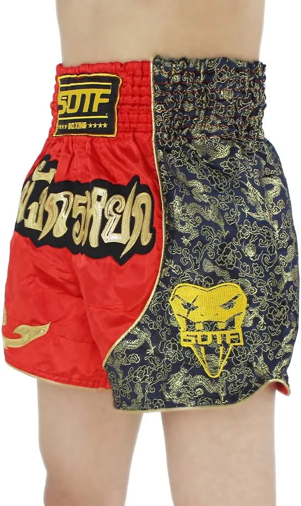 SOTF Boxing Shorts for Men Training Muay Thai Shorts Women Kickboxing Shorts for Kids