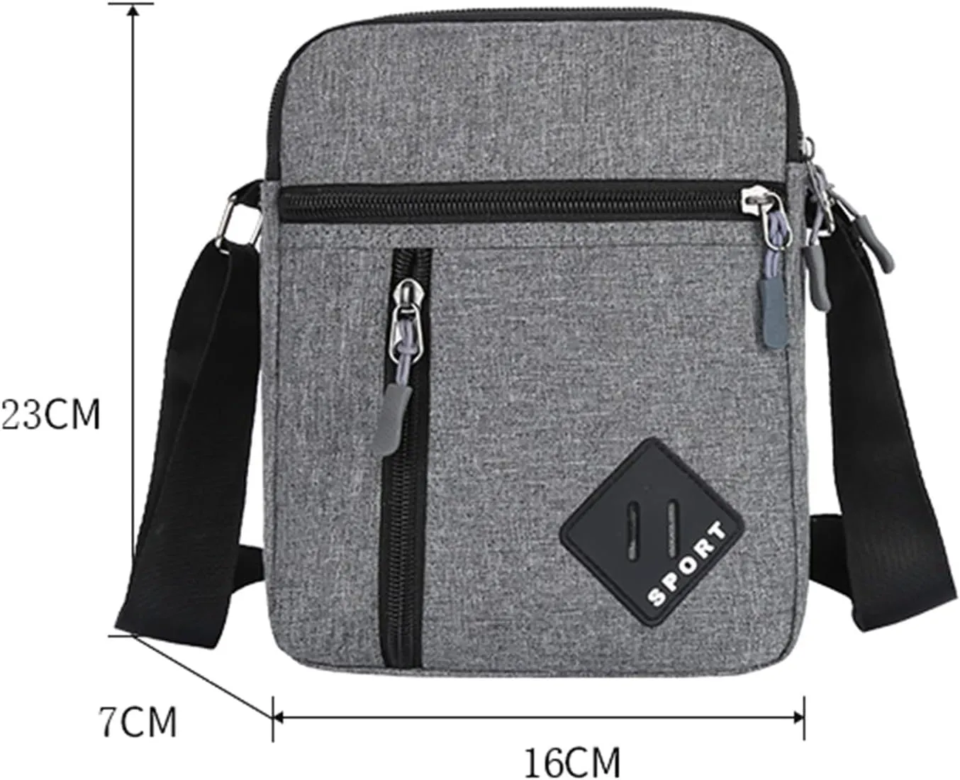 Spring Summer Winter Season Zipper Mens Mini Canvas Single Shoulder Side Bags Sport Messenger Bag Mini (Grey, One Size)