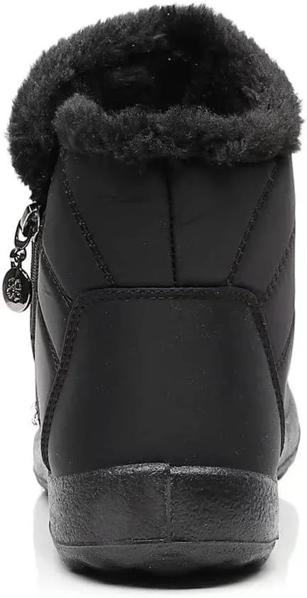 Stunner Snow Boots for Women Winter Ankle Boots Warm Fur Lined Ankle Booties Waterproof Comfortable Outdoor Slip On Winter Shoes Booties