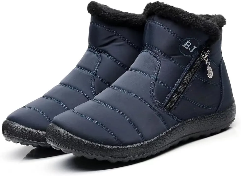Stunner Snow Boots for Women Winter Ankle Boots Warm Fur Lined Ankle Booties Waterproof Comfortable Outdoor Slip On Winter Shoes Booties