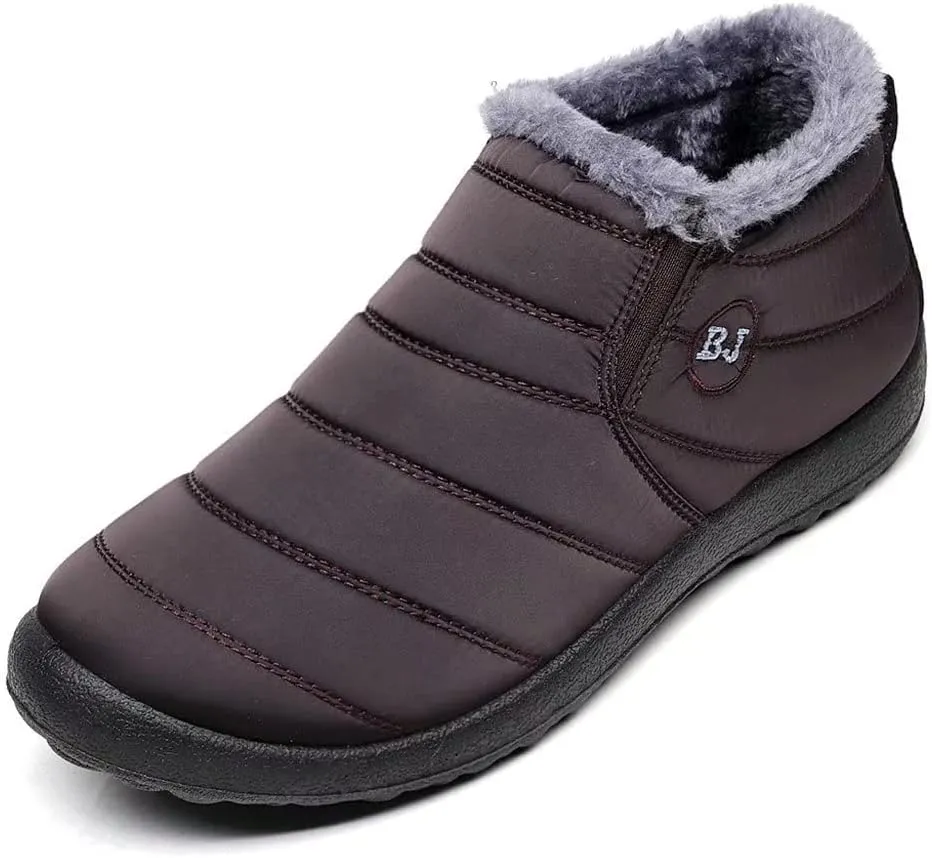 Stunner Snow Boots for Women Winter Ankle Boots Warm Fur Lined Ankle Booties Waterproof Comfortable Outdoor Slip On Winter Shoes Booties