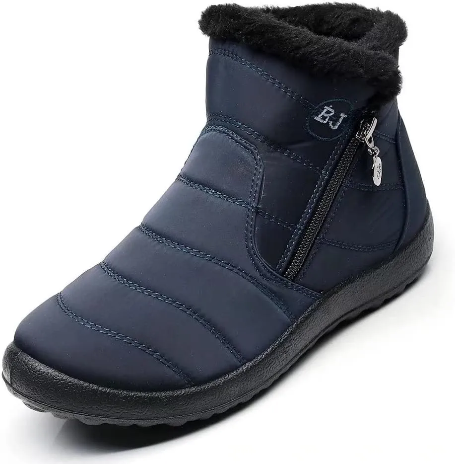 Stunner Snow Boots for Women Winter Ankle Boots Warm Fur Lined Ankle Booties Waterproof Comfortable Outdoor Slip On Winter Shoes Booties