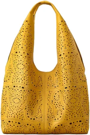 Stylish Cut-Out Tote Bag Hobo Bag Large Capacity Handbag Satchel Purse Chic Bucket Bag Underarm Bag for Women