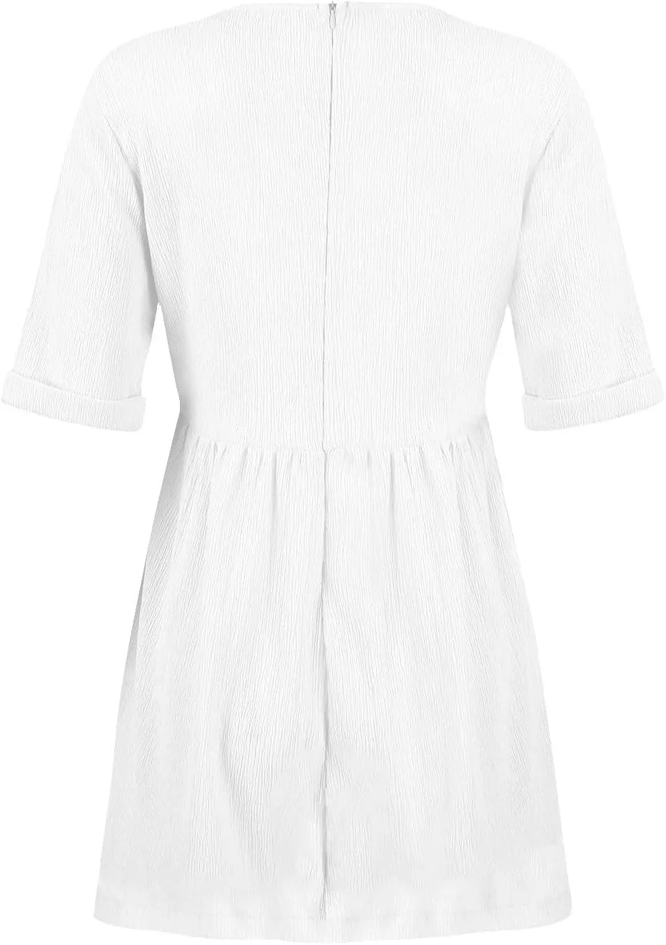 Summer Dress for Women 2024 Trendy Casual V-Neck Short Sleeve Solid Sundress Loose Flowy Beach Dress with Pockets