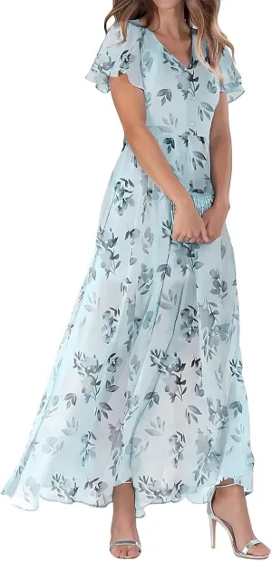 Summer Dress for Women 2025 Elegant Classy Swing Flowy V Neck Boho Sun Dresses Trendy Casual Vacation Long Sundresses