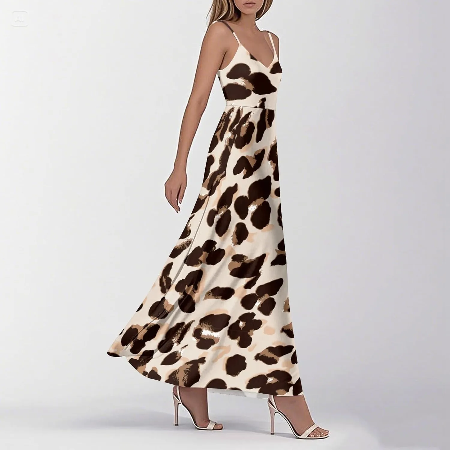 Summer Dresses for Women 2025 Spring Adjustable Spaghetti Strap Maxi Dress Floral Beach Vacation Long Sundress