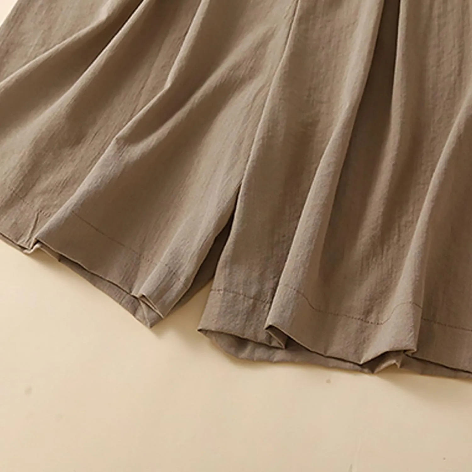 Summer Shorts for Women Loose Elastic High Waisted Shorts Solid Wide Leg Shorts Comfy Elegant Work Trouser Shorts